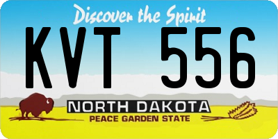 ND license plate KVT556