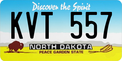 ND license plate KVT557