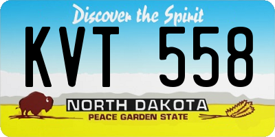 ND license plate KVT558