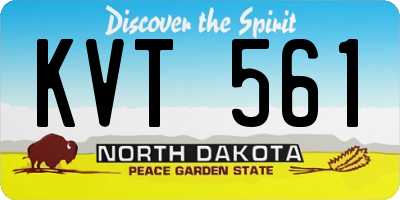 ND license plate KVT561
