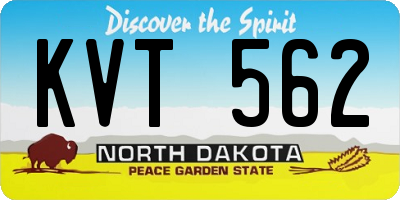 ND license plate KVT562