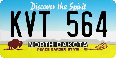 ND license plate KVT564