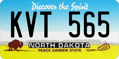 ND license plate KVT565