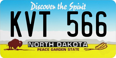 ND license plate KVT566