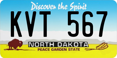 ND license plate KVT567