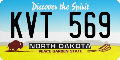 ND license plate KVT569