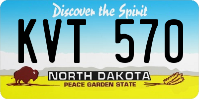 ND license plate KVT570