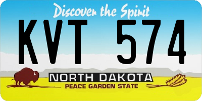 ND license plate KVT574