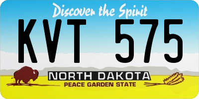 ND license plate KVT575
