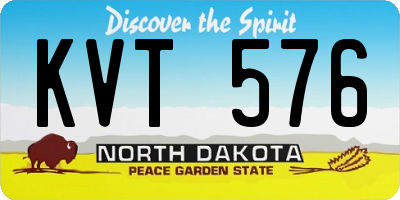 ND license plate KVT576