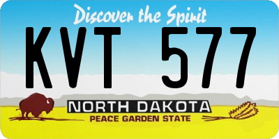 ND license plate KVT577