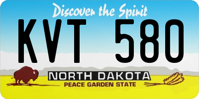 ND license plate KVT580