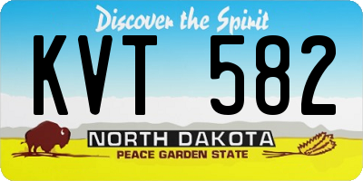 ND license plate KVT582