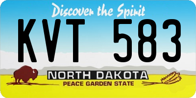 ND license plate KVT583