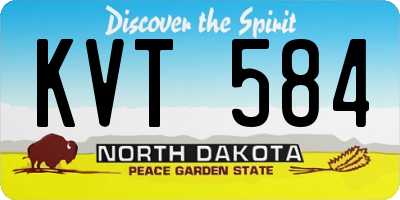 ND license plate KVT584