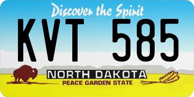 ND license plate KVT585