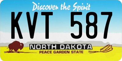 ND license plate KVT587