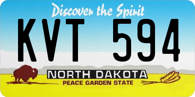 ND license plate KVT594