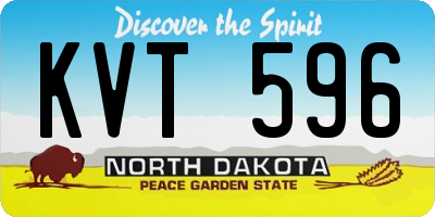 ND license plate KVT596
