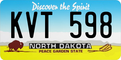 ND license plate KVT598