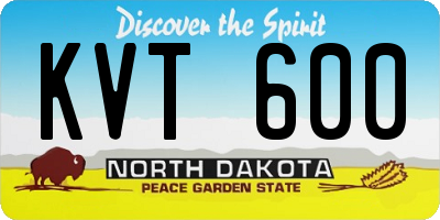 ND license plate KVT600