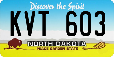ND license plate KVT603