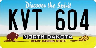 ND license plate KVT604
