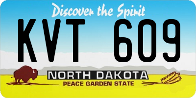 ND license plate KVT609