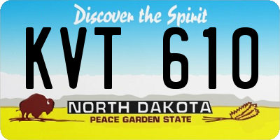 ND license plate KVT610