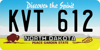 ND license plate KVT612