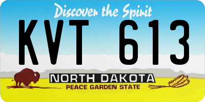 ND license plate KVT613
