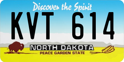 ND license plate KVT614