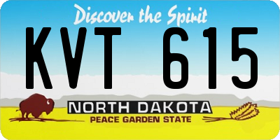 ND license plate KVT615