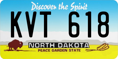 ND license plate KVT618