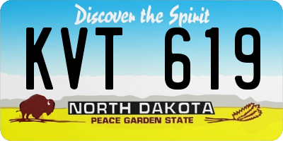 ND license plate KVT619