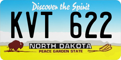 ND license plate KVT622