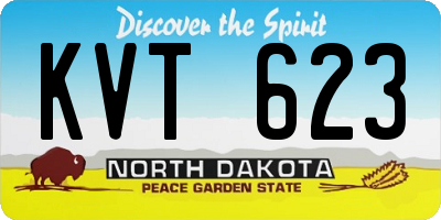 ND license plate KVT623