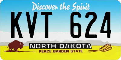 ND license plate KVT624
