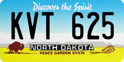 ND license plate KVT625