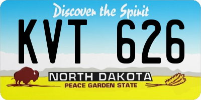 ND license plate KVT626