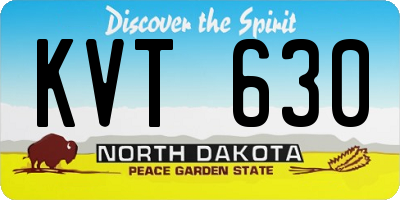 ND license plate KVT630