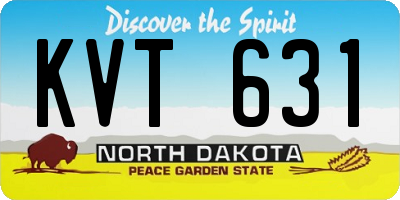 ND license plate KVT631