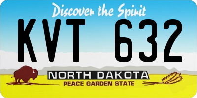 ND license plate KVT632