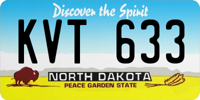 ND license plate KVT633