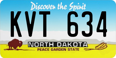 ND license plate KVT634