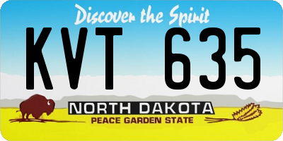 ND license plate KVT635