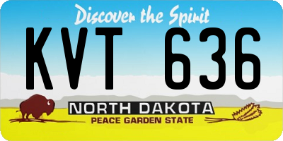 ND license plate KVT636