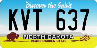 ND license plate KVT637