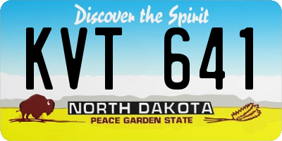 ND license plate KVT641