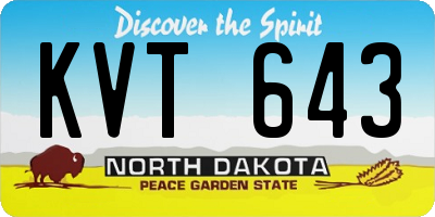 ND license plate KVT643
